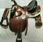Barcoo Australian Hand Tooled Carved Stock Horse Saddle Complete Set. Fixed Price $484.98.