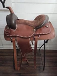 Vintage Bar Saddlery 16 Brown Tooled Leather Western Trail Horse. Fixed Price $269.99.