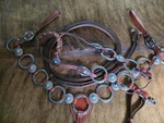 Metal Headstall, Reins - Breastcollar Wildflower Turquoise Silver Rings. Fixed Price $111.90.
