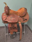 Rare 14" Mingo Trophy Barrel Saddle Honey Grove Texas. Fixed Price $750.00.