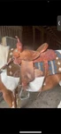 Barrel Saddle, 16IN, Full Quarter Horse Bars. Fixed Price $2500.00.