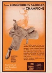 Martha Josey Barrel Racer Saddle Longhorn Horse Riding Equine Vtg Print. Fixed Price $28.00.