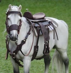 1:6 Scale Brown Leather Western Saddle Bridle Tack Mr.z Hanoverian Horse Not Inc. Fixed Price $111.68.
