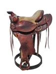 Vintage Hereford Tex Tan 16" Western Saddle Tooled. Fixed Price $299.00.