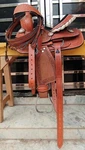 Premium Leather Western Barrel Racing Pony Horse Saddle Suede Matching Tack Sets. Fixed Price $485.00.