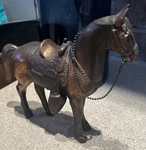 50S Western Horse Saddle & Chain Rein Pot Metal W/copper Vtg Pre-own. Fixed Price $43.99.