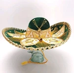 Vintage Pigalle Mexican Royal Green And Gold Sombrero Western Mariachi Hat 23". Fixed Price $65.99.