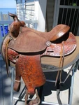 15'' Sqh Bars Western Saddlery Big Floral Tooled Trail Usa. Fixed Price $350.00.
