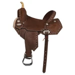 17 In Hilason Western Horse Flex Tree Saddle American Leather Trail Barrel. Fixed Price $749.95.