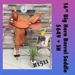 Big Horn Barrel Saddle- #1511 Deep Seat, Western, Oak Leaf, Clean!. Fixed Price $649.00.