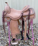 Adult Western Ranch Cutting Horse Saddle Hand-tooled (sizes 14"-18") Hard Seat. Fixed Price $419.99.