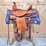 15.5" Circle Y Wood Tree Park And Trail Saddle. Fixed Price $1350.00.