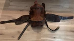 Antique Texas Tanning & Mfg. Collectible Western Ranch Saddle No Foot Pegs. Fixed Price $269.99.