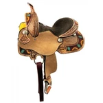 Cactus Bloom Youth Hard Seat Barrel Style Saddle Beaded Border Full Qhb 10" New. Fixed Price $309.00.