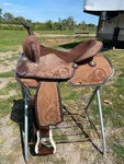 16" Western Trail/pleasure Saddle W/basket Tooled Two-tone Leather. Fixed Price $259.00.
