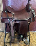 Reinsman Performance 16.5" Cutting Saddle, Brown Leather, 4321-365DN. Fixed Price $1200.00.