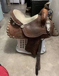 Tex Tan Barrel Saddle 15IN. Barely Used. Fixed Price $1250.00.