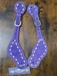 Brand New TOUGH-1 Purple Suede Buckstitch Spur Straps. Fixed Price $30.00.