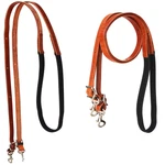 Challenger Horse Western 8 Tan Leather Rubber Grip Contest Barrel Reins Black. Fixed Price $55.84.