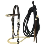 Hilason Western Horse Beautiful Noseband Tack Genuine Leather Reins With Bosal. Fixed Price $126.95.