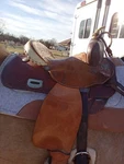 Barrel SADDLE-SADDLESMITH-13 Inch-roughout-silver Trim. Fixed Price $650.00.