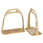Australian Saddle Stirrup Irons - Polished Brass Ionized Aluminum 2" Neck. Fixed Price $50.90.