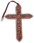 Showman Leather Large Floral Tooled Tie-on Cross. Fixed Price $14.99.