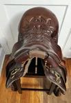 Tucker Montreal Trooper Saddle -17.5" Seat -brass Hardware -brown Leather. Fixed Price $825.00.