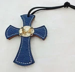 Denim Blue Ostrich Saddle Cross Leather Horse Tack Tie Team Roper Silver Concho. Fixed Price $49.99.