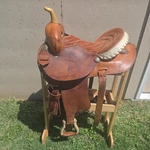 15-1/2" King #1128 Western Barrel Saddle- Roughout Deep Seat 7" Gullet. Fixed Price $365.00.