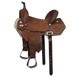 17 In Hilason Western Horse Flex Tree Saddle American Leather Trail Barrel. Fixed Price $749.95.