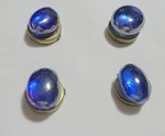 4 Bright Irridescent Royal Blue Dome Button Covers. Fixed Price $9.99.