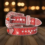 Red Rhinestone Belt Heart Buckle Glitter Strap. Fixed Price $159.99.