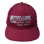 Otto Red White Jim Flynn's Saddle Shop Boise Idaho Rope 5 Panel Cap Hat Osfm. Fixed Price $20.00.