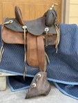 Vintage R.t Frazier Pueblo Colo. - High Back Buckaroo Western Saddle 14 " Seat. Fixed Price $500.00.