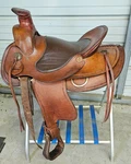 Used 16" & Wade Tree Hard Tail Roping Saddle With Leather Padded Seat. Fixed Price $689.99.