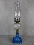 Eapg "pat. 1860S" Pattern Glass Kerosene Oil Lamp Early American Antique Blue. Fixed Price $255.99.