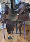 Capo Custom Saddle Western 15" Barrel Cutter Leather Tooled Quality Lightweight. Fixed Price $2850.00.
