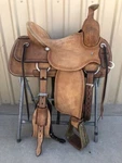 Brown Western Leather Saddle Wade Fork Roping Ranch Horse Size 10" - 18". Fixed Price $498.75.
