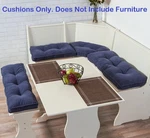 Cushion Set For Corner Nook Bench Seats Kitchen Breakfast Booth Thick Navy Blue. Fixed Price $174.89.