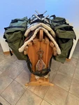 Welded Aluminum Llama Pack Saddle + Sopris Unlimited Deluxe Panniers Kit (X4). Fixed Price $499.00.