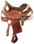 New! 16" Fully Tooled Medium Oil Double Show Saddle Suede Leather Seat Horse. Fixed Price $499.99.
