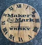 Authentic Makers Mark Bourbon Barrel Head Clock 21 Diameter.. Fixed Price $150.00.