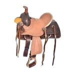 Youth Hard Seat Roper Style Western Saddle Floral And Zigzag Tooling 10" New. Fixed Price $259.00.