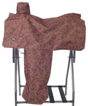 Tough Heavy Denier Nylon Saddle Cover 7'' X 8 1/2'', Tooled Leather Brown. Fixed Price $35.88.
