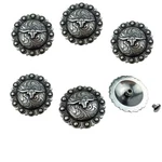 Of 6 Western Horse Tack Saddle Antique Longhorn Conchos 1-1/2" Screw Back. Fixed Price $21.95.