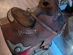 Billy Royal Western Americana Saddle Basket Weave Silver Accents. Fixed Price $800.00.