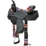 14" Youth Western Saddle - Serape Print Seat Silver Royal Black Or Light Oil. Fixed Price $583.03.