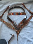 New Rugged Ride Beaded Tack Set W/breast Collar, Headstall, Horse Size Lite Oil. Fixed Price $75.00.