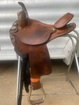 Saddle 15'' Semi Qh Western Barrel Trail Leather Round Skirt Usa Made. Fixed Price $600.00.